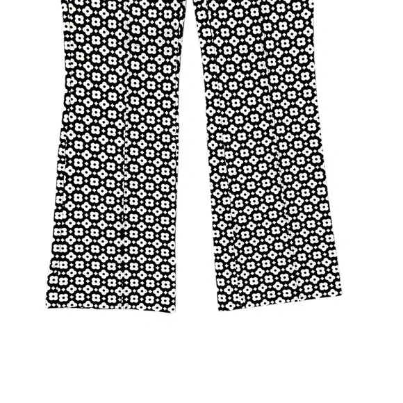 Maeve Kick Flare Pants Black White Flowers X-Small - Picture 3 of 5